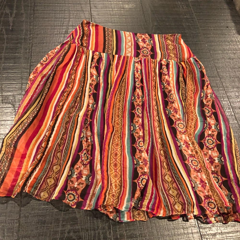 Sunny Leigh 8 Boho Silk Skirt Short Flowy